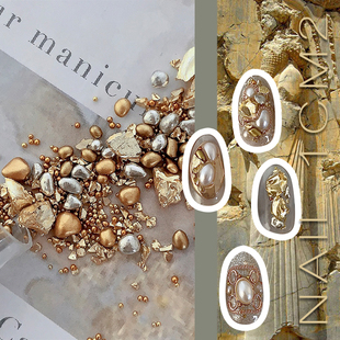 不规则混搭碎石钻饰品ins网红新品 宝藏系列 矿金石 1CM2原创美甲