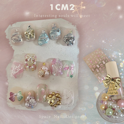 1CM2原创美甲圣诞节新品指甲