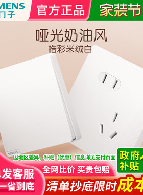 西门子磨砂哑光亲肤触感开关插座