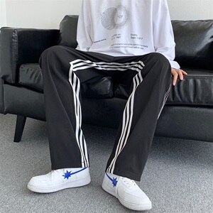 潮牌三道杠条休闲裤 501-1-Y601-45图片