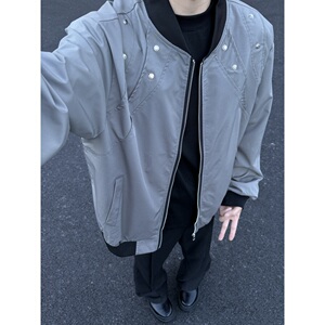 棒球服铆钉夹克外套2  501-1-JK105-P75 控价109图片