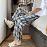 夏季薄款宽松学院风格子裤501-1-K295-P45，男装休闲裤，星座501-1