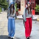 松弛感休闲运动服套装 女2025春秋新款 韩系洋气连帽卫衣外套阔腿裤