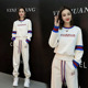 两件套 休闲运动服套装 韩版 女刺绣撞色圆领卫衣束脚裤 2025春秋新款