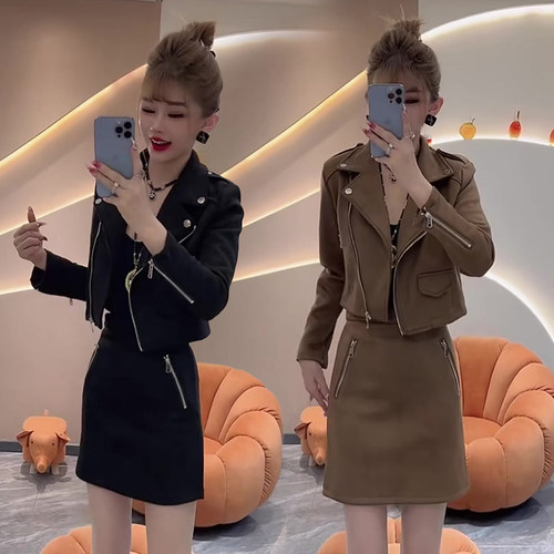 新品时尚裙套装女短款上衣短裙