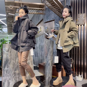 欧货2025冬季 休闲棉衣 宽松棉服女加棉冲锋衣外套连帽时尚 新款 韩版