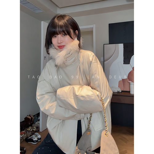 REVE【甜叛手札】百搭宽松极简轻奢风连帽冬季鹅绒服超保暖女上衣