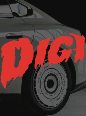 DIGI GHETTO汽车车贴说唱厂牌地基街头车身车窗玻璃镂空防水贴纸