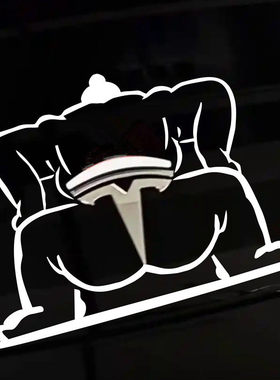 适用于特斯拉modelYmodel3个性搞笑改装车贴纸相扑选手创意装饰贴