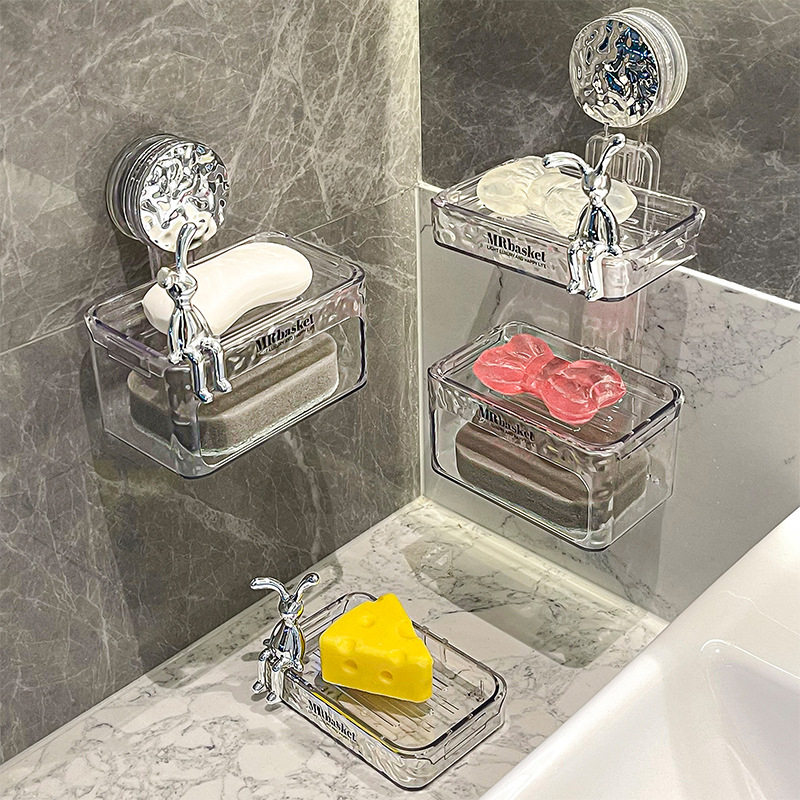 强力吸盘免打孔肥皂盒壁挂式家用高档厕所香皂置物架高级沥水双层,家庭/个人清洁工具,皂盒,淘宝优惠券,粉丝福利购,淘宝优惠卷