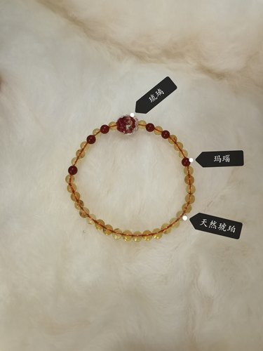 五行通关手串，缅甸琥珀手串之土克水，用金通关