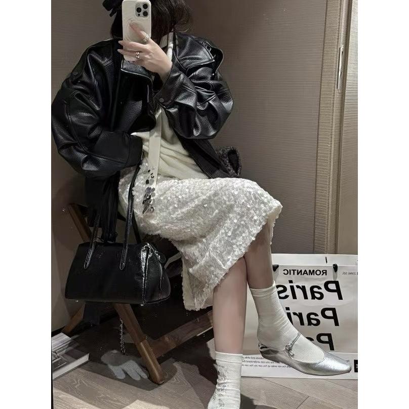 东大门新款2025重工亮片高级感甜辣半身裙时尚气质超好看绝美中裙