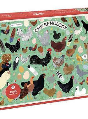 【预售】【1000 Piece Puzzle】公鸡学 Chickenology 原版拼图图书