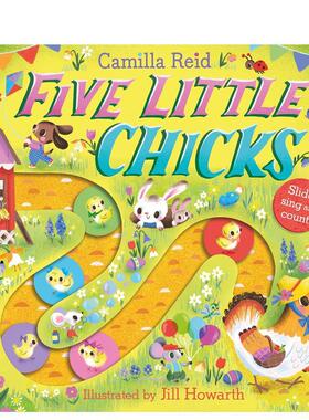 【预售】【滑轨歌谣计数书】五只小鸡崽 【Slide and Count】Five Little Chicks 原版英文儿童趣味图书(预计26年1月出版)