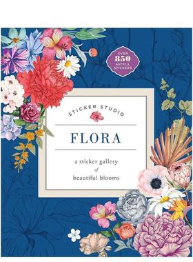 【现货】贴纸工作室：美丽花朵的贴纸画廊 Sticker Studio: Flora: a S 原版英文贴纸书图书