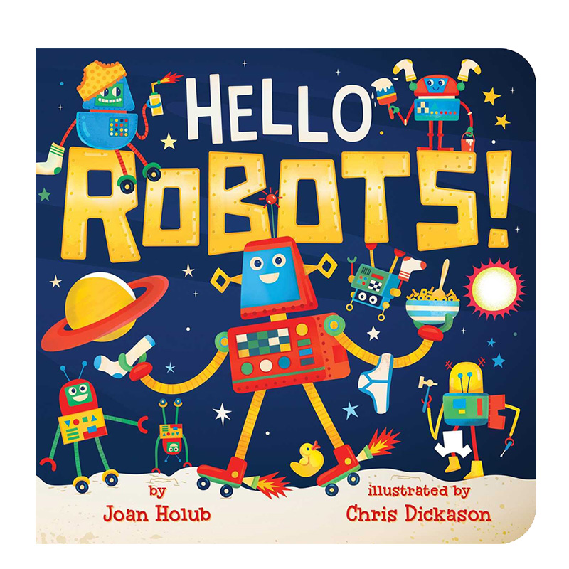 【现货】Hello Robots!你好机器人!英文原版纸板绘本童书 3-6岁进口图书书籍