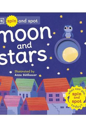 【预售】【洞洞书】月亮和星星 Spin and Spot: Moon and Stars 原版英文儿童分阶阅读图书