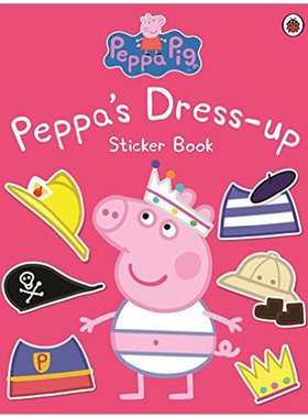 【现货】【小猪佩奇peppa pig】粉红猪小妹装扮贴纸书Peppa Dress-Up Sticker Book 3-6岁孩子互动 英文版书籍进口原版