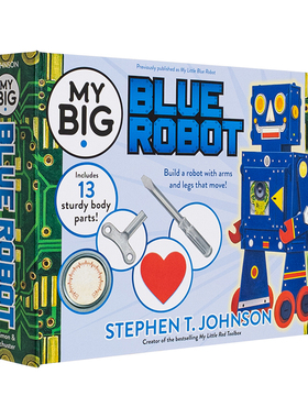 【预售】蓝色机器人(13个可组装纸板机部件) 【My Big Books】My Big Blue Robot英文儿童趣味Stephen T. Johnson Paula Wiseman