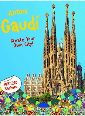 【现货】Antoni Gaudi 安东尼·高迪：创建你自己的城市 贴纸书 英文原版书籍进口