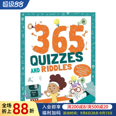 【预售】365天趣味问答：数学、逻辑与常识益智题库 365 Quizzes and Riddles  原版英文儿童趣味图书书籍