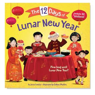 The 预售 农历新年 儿童节日绘本英语图画书3 中国春节新年蓝思阅读分级AD650L 英文原版 12天 New Lunar Days 6岁 Year