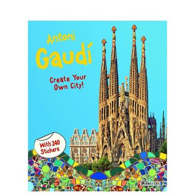 【现货】安东尼·高迪：创建你自己的城市贴纸书 antoni Gaudi: Create Your Own City 原版英文儿童艺术启蒙图书