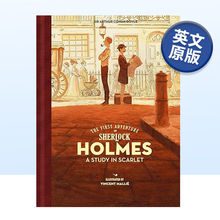 【预售】福尔摩斯的首次冒险：血字研究 The First Adventure of Sherlock Holmes:A Study in Scarlet 英文原版插图小说 可单拍