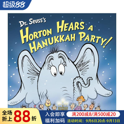 【预售】苏斯博士的霍顿听光明节派对！ Dr. Seuss's Horton Hears a Hanukkah Party! 原版英文儿童绘本图书书籍