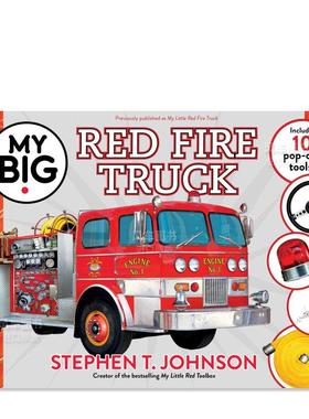 【预售】红色消防车(10个立体翻翻工具) 【My Big Books】My Big Red Fire Truck英文儿童趣味Stephen T. Johnson Paula Wiseman