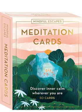 【现货】正念放松冥想 Mindful Escapes Meditation Cards: Discover inner calm wherever you are 原版英文心灵励志图书书籍