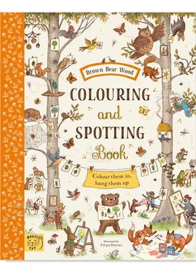 【预售】【棕熊森林】填色本 【Brown Bear Wood】Colouring and Spotting Book英文儿童趣味原版图书外版进口书籍 Hartas, Freya