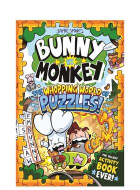 【预售】兔子大战猴子：奇妙解谜乐园 Bunny vs Monkey: The Whopping World of Puzzles 原版英文儿童漫画 进口图书