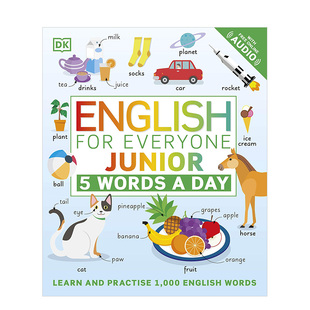 Day 英文原版 少儿初级英语：每日5词English Words EveryoneJunior DK儿童百科 for 英语单词背诵入门百科指南 现货