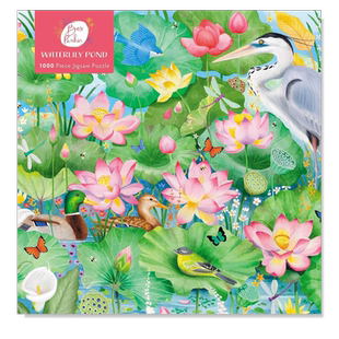 【现货】拼图1000片 贝克斯·帕金:睡莲池 Bex Parkin: Waterlily Pond 进口原版减压礼品书籍Flame Tree火焰树拼图书艺术装饰画