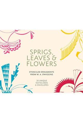 【预售】嫩枝、树叶与花朵：W.A.杜威金斯的镂空装饰图案 Sprigs， Leaves & Flowers 原版英文字体图案标志设计图书书籍