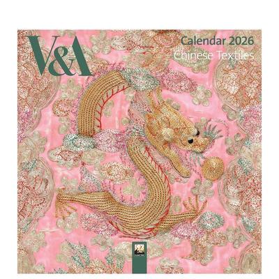 【预售】V&A：中国纺织品 2026年迷你挂历（艺术日历） V&A: Chinese Textiles Mini Wall Calendar  原版日历 进口图书