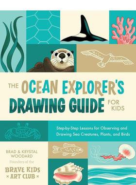 【预售】海洋探险家的儿童绘画指南 The Ocean Explorer's Drawing Guide For Kids 英文原版儿童绘本 英语启蒙图画书进口童书