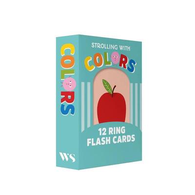 【预售】漫步色彩：12张环形闪卡 Strolling With Colors: 12 Ring Flash Cards 原版英文儿童语言/概念启蒙图书书籍