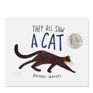 【现货】They All Saw a Cat，他们都看见一只猫（凯迪克银奖作品 亲子绘本）英文儿童绘本 原版图书外版进口书籍
