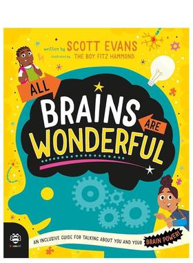 【现货】每个大脑都了不起：关于你和大脑能量的包容性指南！ All Brains Are Wonderful  原版英文儿童绘本图书书籍
