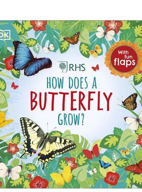 【预售】蝴蝶是怎样生长的? RHS How Does a Butterfly Grow? 原版英文儿童趣味图书