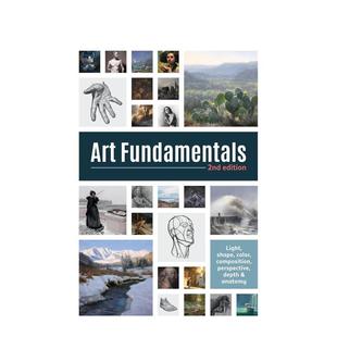 2nd 艺术基础 形状 光 透视 Fundamentals Edition Art 第二版 构图和解剖学 深度 英文绘画入门教程图书 原版 颜色 现货