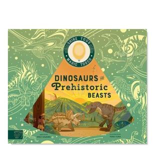 恐龙和史前巨兽 进 英文原版 TorchDinosaurs 现货 魔法火炬 and Shine 附带发光拇指灯 Beasts Your Prehistoric Magic