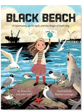 【预售】黑沙滩 Black Beach英文儿童绘本原版图书进口外版书籍Shaunna & John Stith，Maribel Lechuga