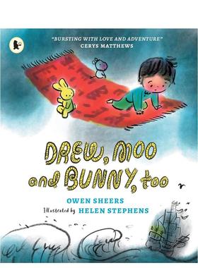 【现货】【获奖插画师Helen Stephens】德鲁，哞哞和兔子（平装） Drew， Moo and Bunny， Too 原版英文儿童绘本图书书籍