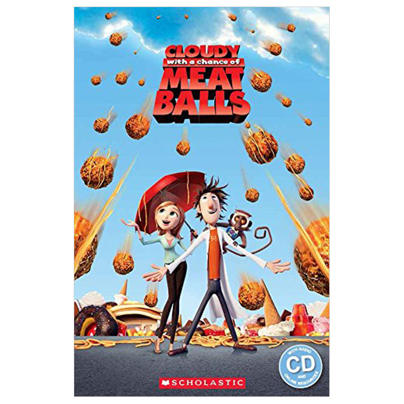 【现货】Cloudy with a Chance of Meatballs，食破天惊天降美食英文儿童故事书附CD适合6-12岁原版进口图书书籍