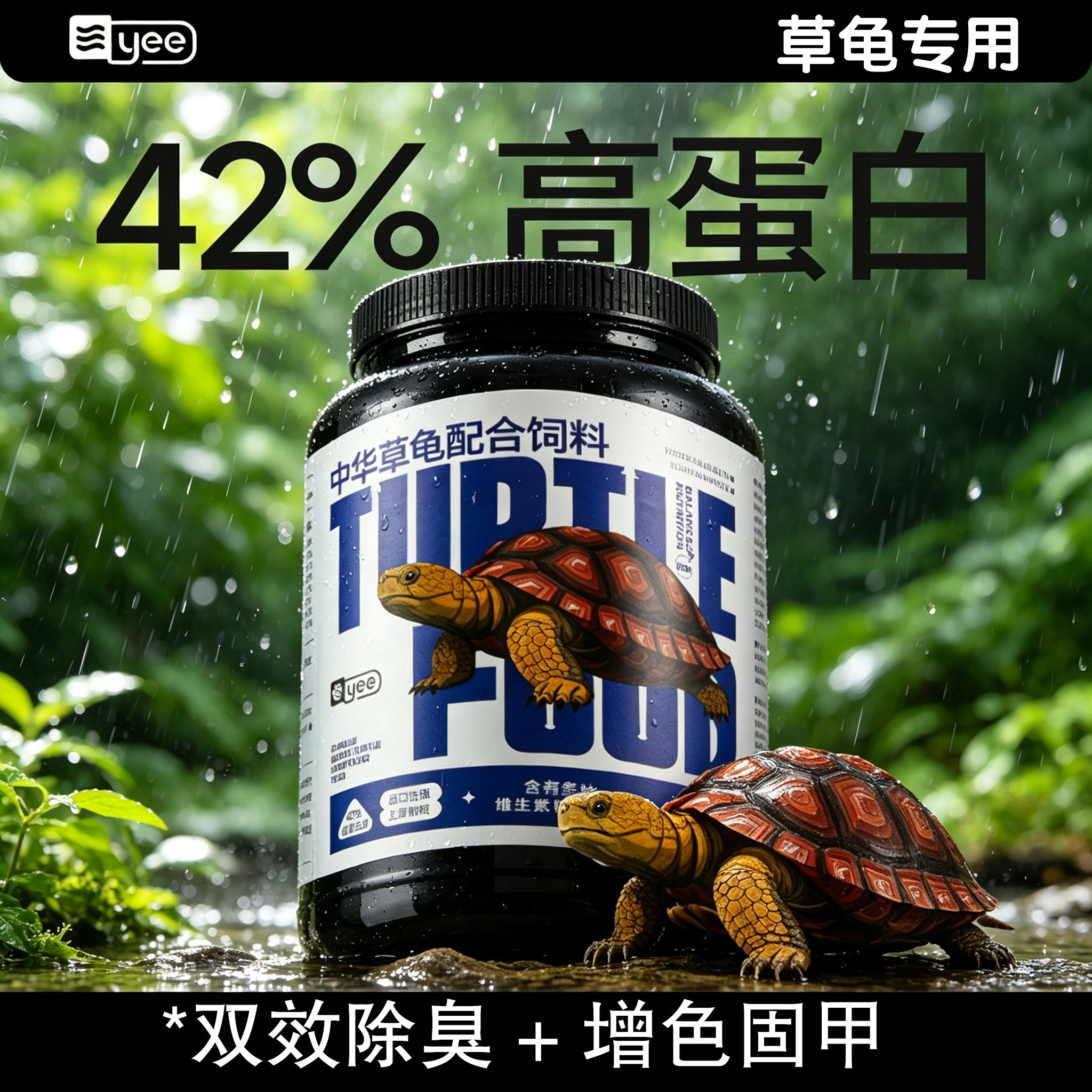 yee中华草龟专用龟粮乌龟饲料通用巴西龟食物虾干巴西龟粮小颗粒
