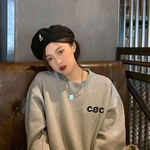 网红灰色韩版显瘦薄款圆领卫衣