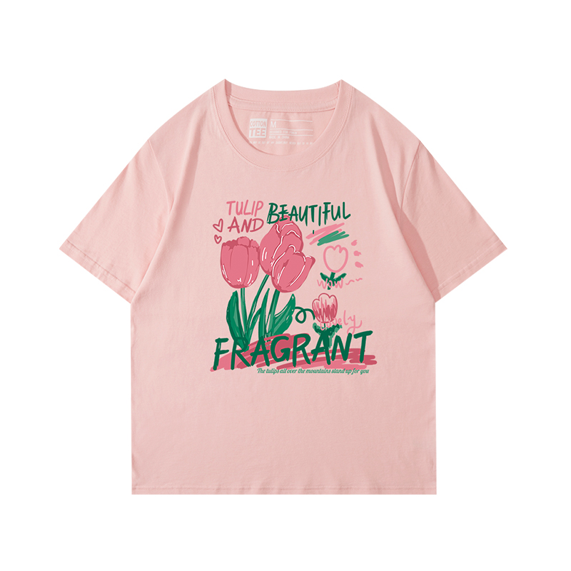 正肩短袖t恤女宽松纯棉半袖女